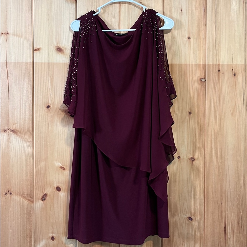 DJ Jaz Elegant Purple Dress with Beaded Sleeves